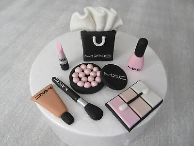 Edible Handmade MAC Make Up & Bag Cake Topper Fondant Decoration (Candy Pink) • £20.99