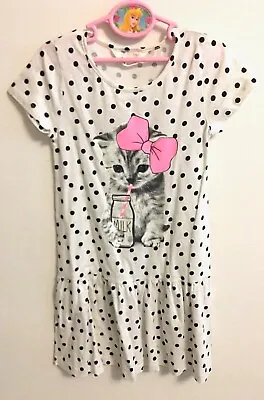 H&M Girl's Dress White With Cat Size 6 • $4.99