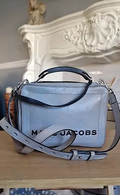 Marc Jacobs Box Bag Leather Double Zip Crossbody Satchel ~distressed Grey~ • £90