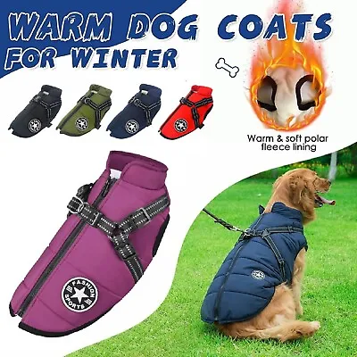 Winter Pet Dog Coat Pet Dog Jacket With Harness Waterproof Breathable Pet Jacket • $22.99