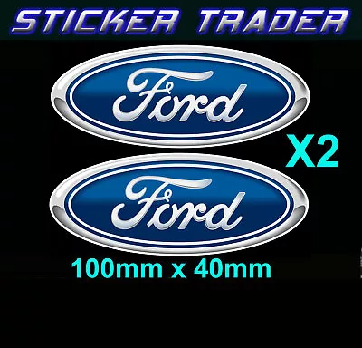 Ford Logo Stickers X2 100mm Vinyl Suit Fridge HotRod V8 Supercars Drag Car GT • $6.99