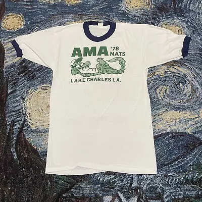 Vintage 70’s AMA NATS Ringer Shirt • $25