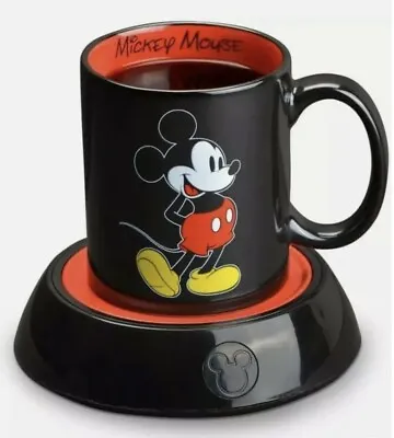 Disney Classic Mickey Mouse Coffee Mug With Electric Warmer 10oz Ceramic Cup • $17.45