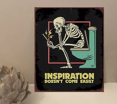 1x Inspiration Toilet Quote Metal Plaque Sign Gift House Novelty (mt372) • £3.99