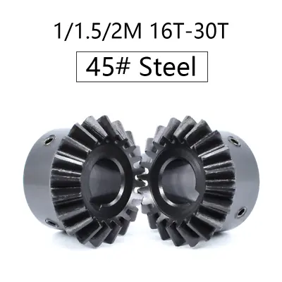 Bevel Gear 1/1.5/2M 16T-30T Gear 90 Degrees Meshing Angle Steel Gears 45# Steel • $8.59