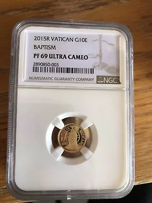 Vatican Gold Coin 10 Euro 2015 3g NGC PF69 With Original Box • $350