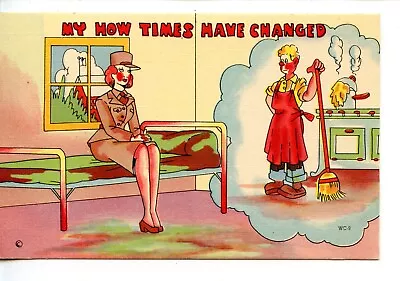 WAC-Women's Army Corp-Times Have Changed-Vintage Military Comic Postcard • $7.50