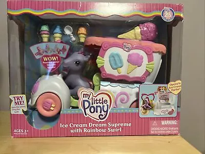 My Little Pony 2007 G3 Ice Cream Dream Supreme Truck & Purple Rainbow Swirl NEW • $99.99