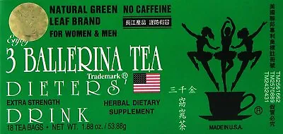 3 Ballerina Tea Dieters Tea 18 Bags Herbal Supplement  Natural Green • $9.33