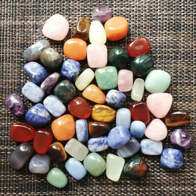 £13.98 • Buy 1KG Best Healing Natural Crystals Tumble Stones Mixed Chakra Gemstones  18-30mm