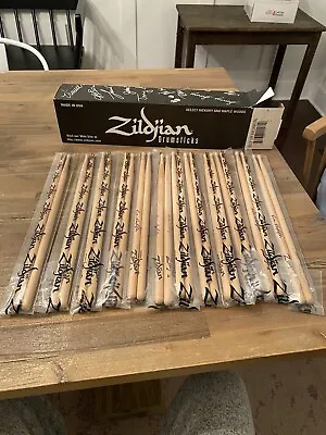 12 NOS Box Zildjian Select Hickory Custom Drumsticks 7A Nylon Tip Ron Redifer • $370.99