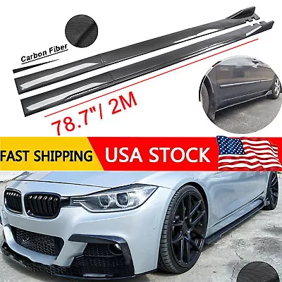 Carbon Fiber Side Skirt Rocker Panel Splitter Lip For F30 E92 E90 E36 E30 328i • $79.99