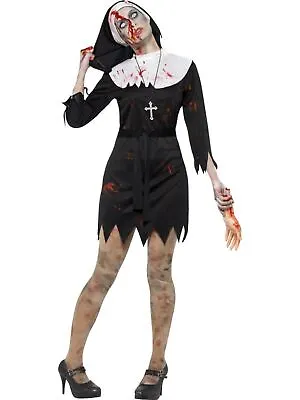 £16.45 • Buy Womens Zombie Nun Costume Ladies Halloween Fancy Dress Adult Outfit