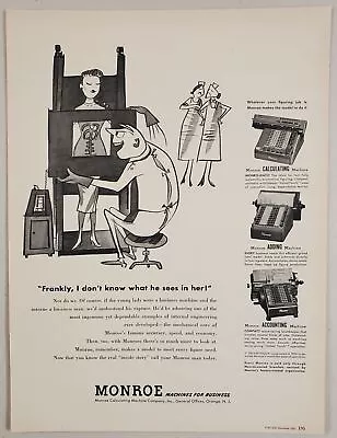 1951 Print Ad Monroe Business Machines CalculatingAdding OrangeNew Jersey • $19.78