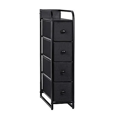 $49.99 • Buy REAHOME 4 Drawer Vertical Storage Organizer Narrow Tower Dresser, Black Grey