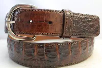 Genuine Saddle Brown Alligator Leather Belt (Made In U.S.A) • $135