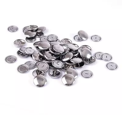 100 Bulk Hemline Non Sew Self Cover Metal Top Buttons Fabric Garments 22 Mm • £46.24