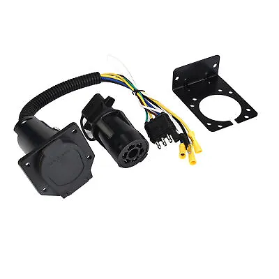 12V 4Pin To 7Pin Trailer Socket Adapter Plug Converter Connector Bracket For GDS • £21.74