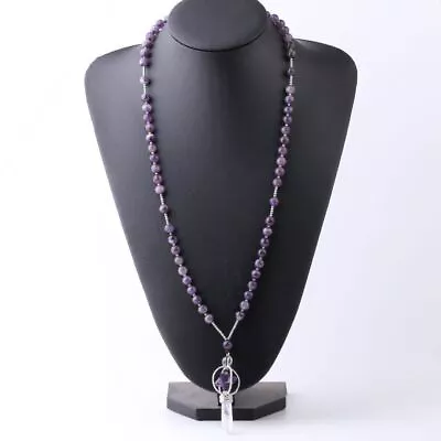 5pca Natural Crystal Stone Long Necklace Women Reiki Merkaba Pendant Necklaces  • $39.99