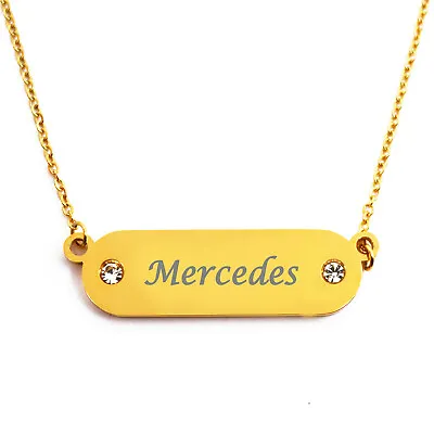 Mercedes Name Necklace - Rose Gold & Silver - Personalised Jewellery For Her  • $37.30