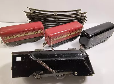 Vintage Marx Mar Lines TIN TOY TRAIN Wind Up New York Central 4 PC (2) Pullman • $44.77