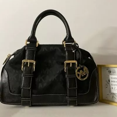 🐼🌷 Michael Kors 🐼🌷 Black Signature Brookville Bowling Handbag Bag 🐼 BB2 • $155