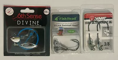 VMC & FishHead Swimbait Jigs And 6th Sense Underspin Jig • $12