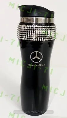 Mercedes Benz Bling Stainless Thermal Mug Tumbler Cup W Swarovski Crystals • $37.99