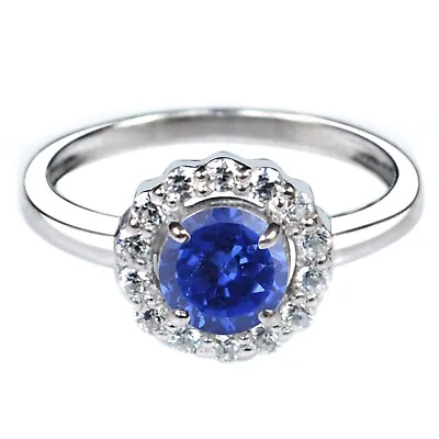 1.50Ct Round Shape Natural Blue Tanzanite Women's Ring In 925 Sterling Silver • $0.99