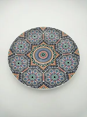 World Market Fes Moroccan 8  Plate Abstract Art Mosaic Morocco Dinner Platter    • $95