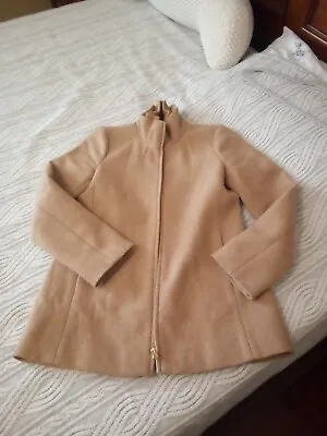 JCrew Wool Blend 0p Petite Camel Neutral XS Women Coat Jacket Mrsp $398 • $29.99