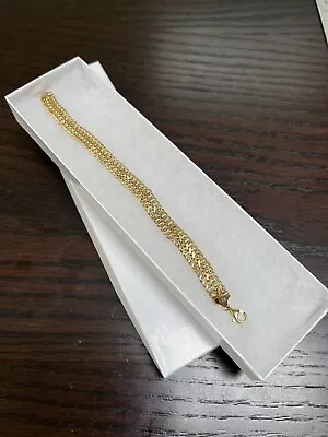 Veronese ITALY V Chain Link GOLD VERMEIL On STERLING SILVER 925 5/8 W BRACELET • $24.99