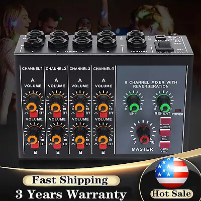 Echo Effect Portable 8-Channel Sound Audio Mixer Microphone Mixing Console NEW • $30