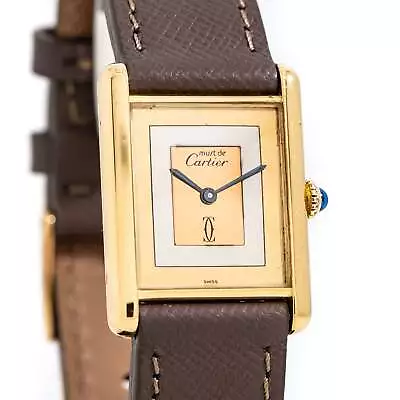 CARTIER 1990's Vintage Must De Tri-Color Dial In 18k YG Plated Sterling Silver • $2700