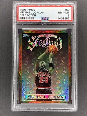 1996 Finest Sterling Michael Jordan ReFRaCtoR #50 PSA 8 Shipping Included. • $700