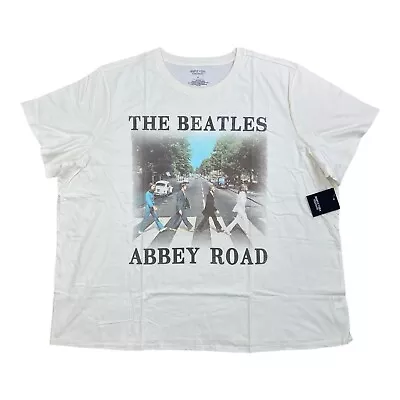 Beatles Abbey Road Women's Short Sleeve Cream T-Shirt  Simply Vera Wang 3XL • $18.66