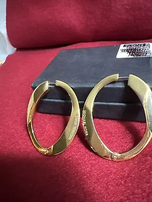 MICHAEL KORS Gold Tone Embellished Hoop Earrings • $45.99