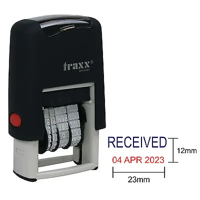 Date Stamp - Wording Received - Traxx 7850 Self Inking Rubber Stamp - Mini Dater • £10.79