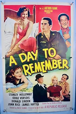 A DAY TO REMEMBER Movie Poster (VeryFine-) One Sheet 1955 Odile Versois 26203 • $10