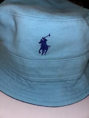 Polo Ralph Lauren Bucket Hat Turquoise Reversible Blue L/XL • $25