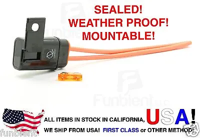 Weather Proof Sealed ATO/ATC Fuse Holder 12AWG Gauge + 5A Fuse Car / Boat Marine • $6.49