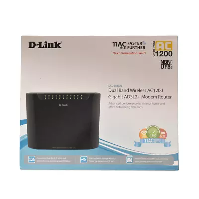D-Link DSL-2880AL AC1200 Dual Band Wireless Gigabit ADSL2+ Modem Router • $88
