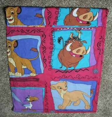 Vintage 90s Disney Lion King Simba Nala Pumbaa Zazu Twin Bed Sheet Fitted + Flat • $10.24
