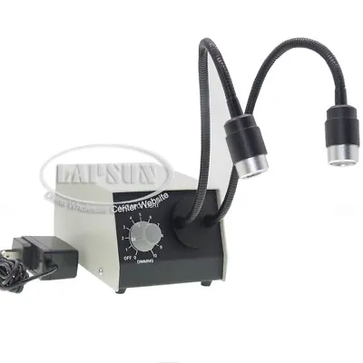 2x 3W Dual White LED Adjustable Flex Gooseneck Illuminator Microscope Lamp Light • $69.99