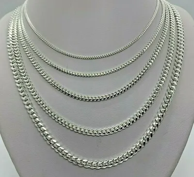 925 Sterling Silver SOLID Miami Cuban Link Chains MEN'S WOMEN'S 2mm-5mm 16 -30  • $21.99