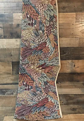 Vintage Peacock 🦚 Feathers Valance Wall Hanging Tapestry Bird Decor 50X17 USA • $33.99