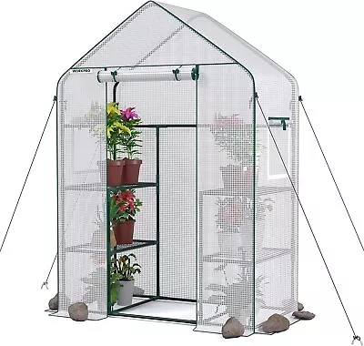 WORKPRO 3-Tier Walk-in Greenhouse Portable Green House Water-Proof PE Cover • $92.99