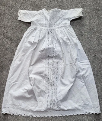 £22 • Buy Antique Christening Gown Baby Dress Doll Lace Embroidery Vintage Original