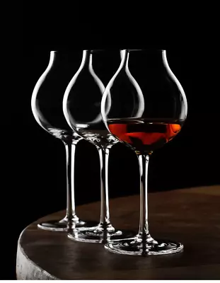 2x Scotch Cognac Whiskey Snifter Glasses Long Stem Tulip Shaped Crystal Goblet • $64.09