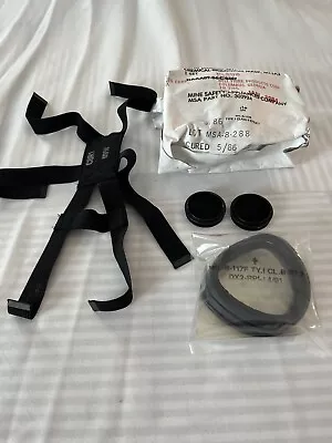 US M17 Gas Mask Parts Set Filter Outsert Eyelens Inlet Covers And Harness New • $29.99